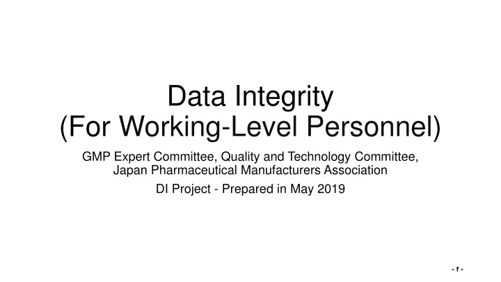 data integrity n.w