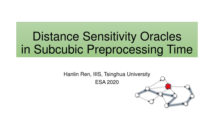 distance sensitivity oracles in subcubic n.w