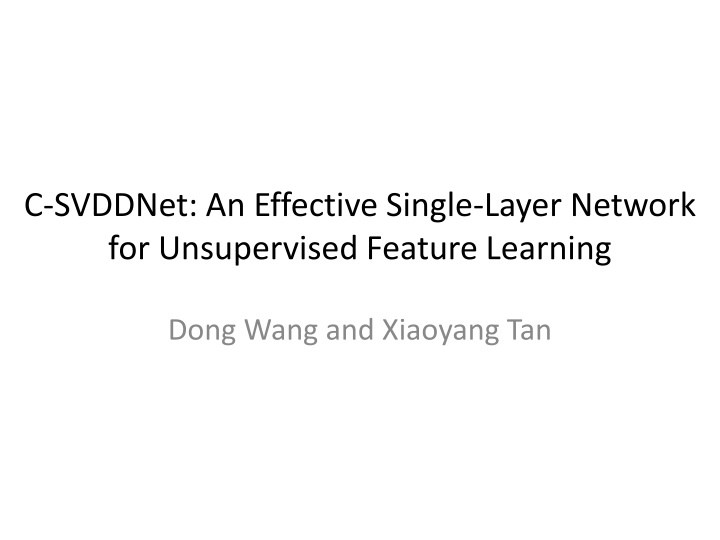c svddnet an effective single layer network n.w