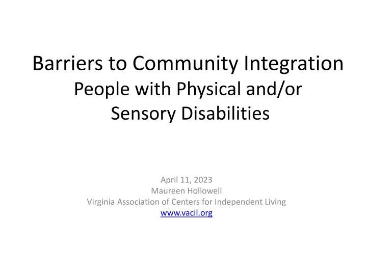 barriers to community integration people with n.w