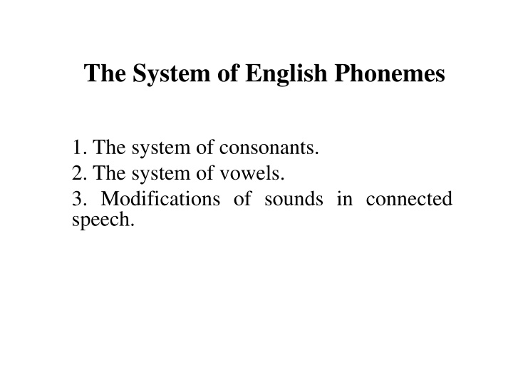 the system of english phonemes n.w