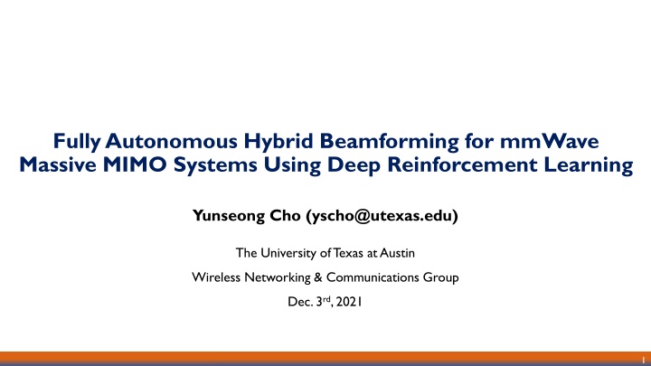 fully autonomous hybrid beamforming for mmwave n.w