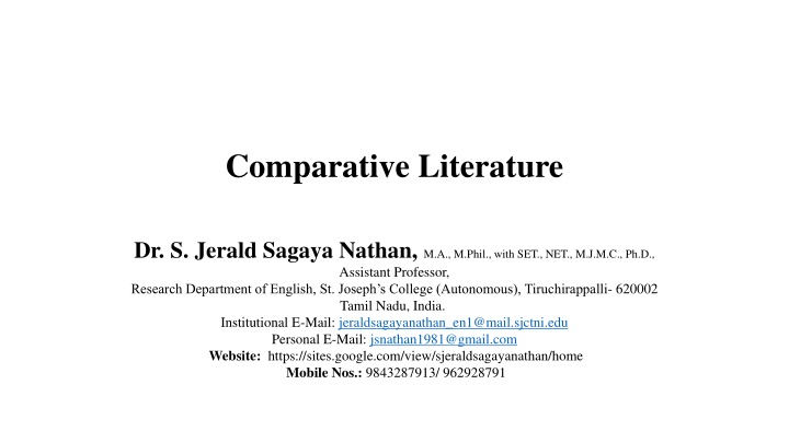 comparative literature n.w