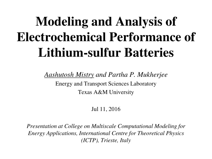 modeling and analysis of electrochemical n.w