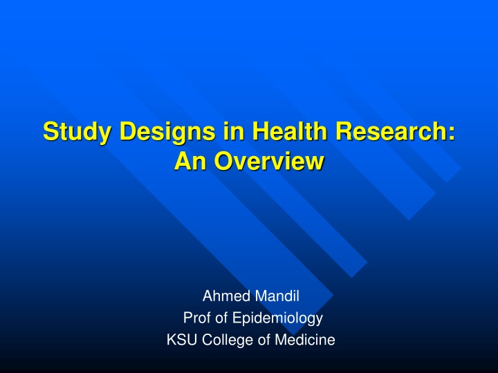 study designs in health research an overview n.w