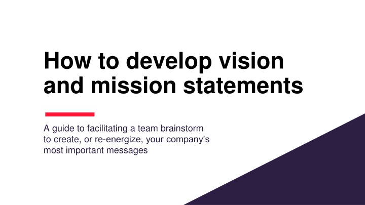 how to develop vision and mission statements n.w