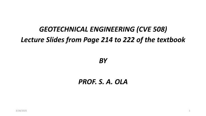 geotechnical engineering cve 508 lecture slides n.w