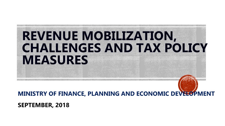 revenue mobilization challenges and tax policy n.w