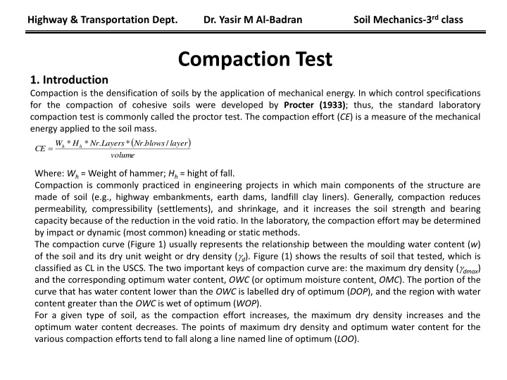 highway transportation dept dr yasir m al badran n.w