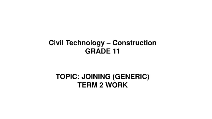 civil technology construction grade 11 n.w