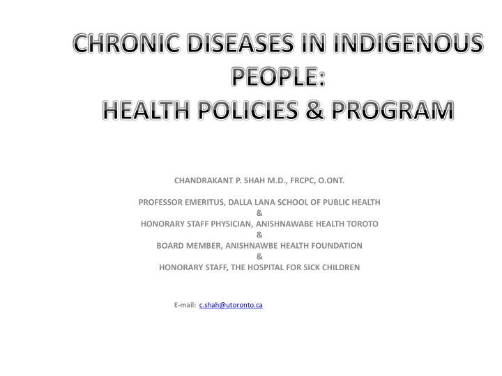 chronic diseases in indigenous people health n.w