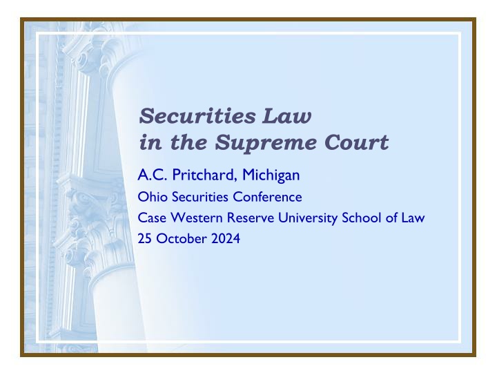 securities law in the supreme court n.w
