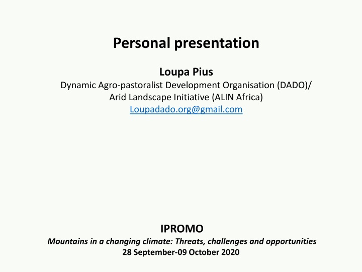 personal presentation n.w