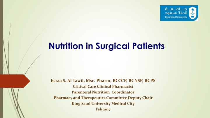 nutrition in surgical patients n.w
