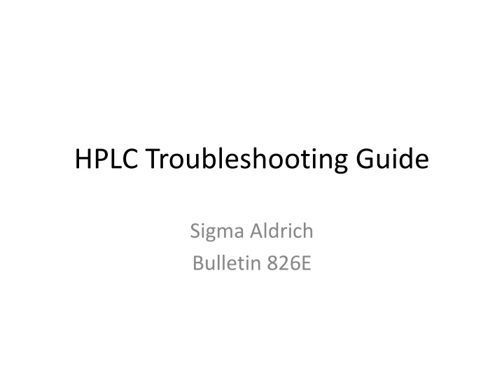 hplc troubleshooting guide n.w