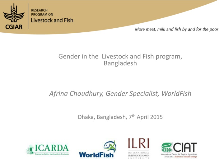gender in the livestock and fish program n.w