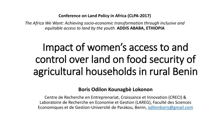 conference on land policy in africa clpa 2017 n.w