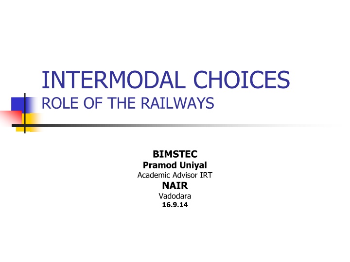 intermodal choices role of the railways n.w
