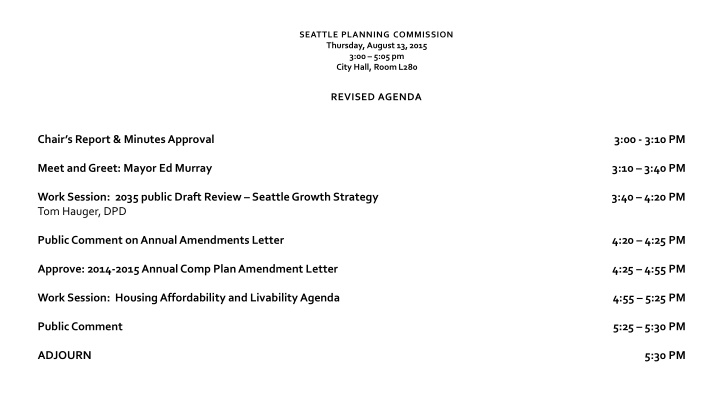 seattle planning commission thursday august n.w