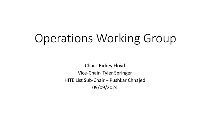 operations working group n.w