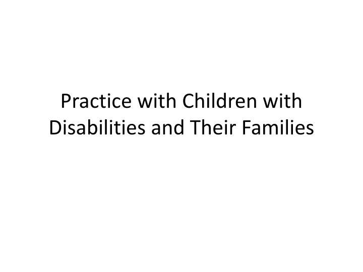 practice with children with disabilities n.w