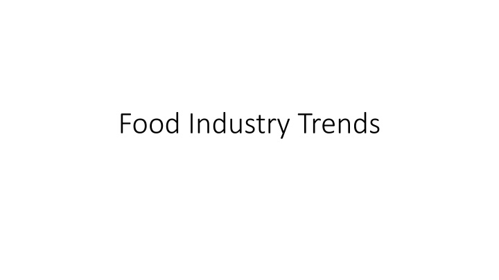 food industry trends n.w