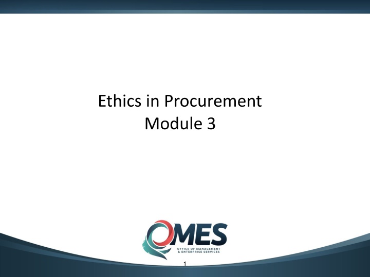 ethics in procurement module 3 n.w