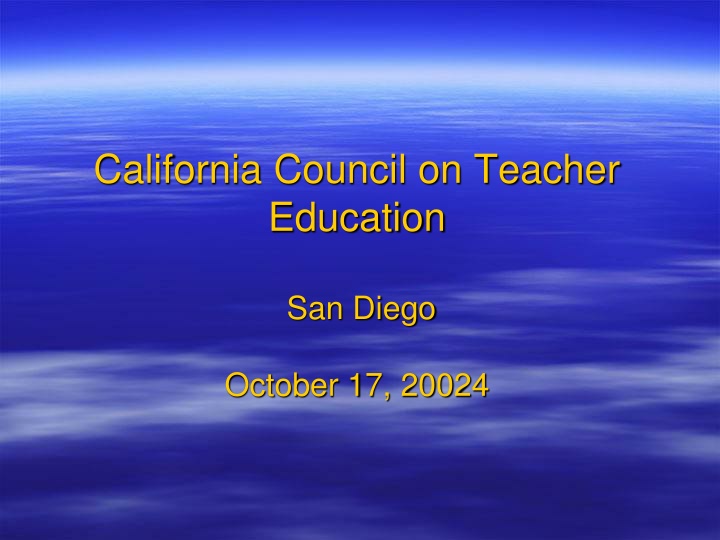 california council on teacher education n.w