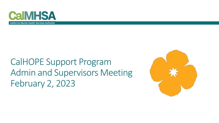 calhope support program admin and supervisors n.w