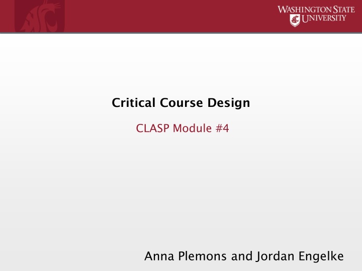 critical course design n.w