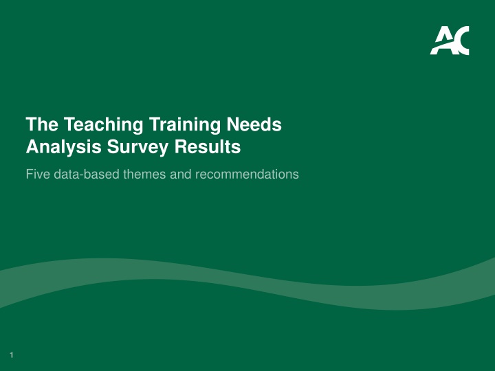 Teaching Training Needs Analysis: Survey Results & Recommendations