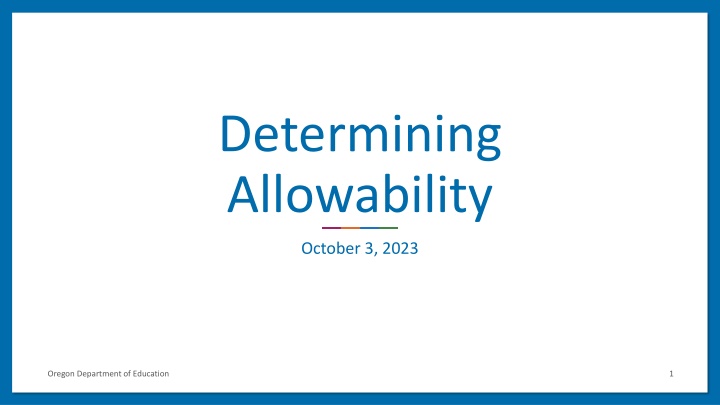 determining allowability n.w
