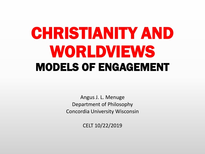 christianity and christianity and worldviews n.w
