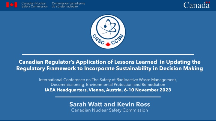 canadian regulator s application of lessons n.w