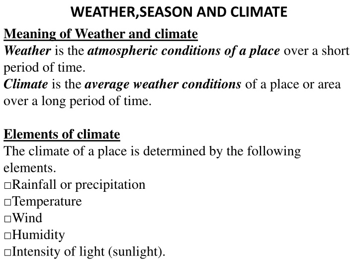 weather season and climate meaning of weather n.w