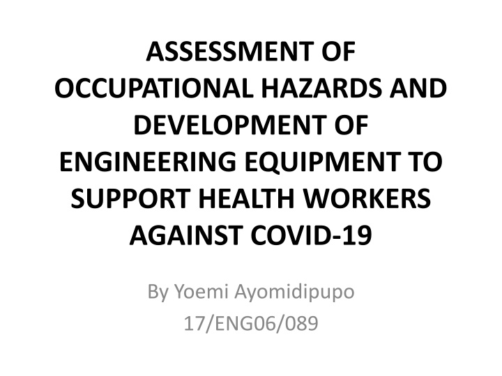 assessment of occupational hazards n.w