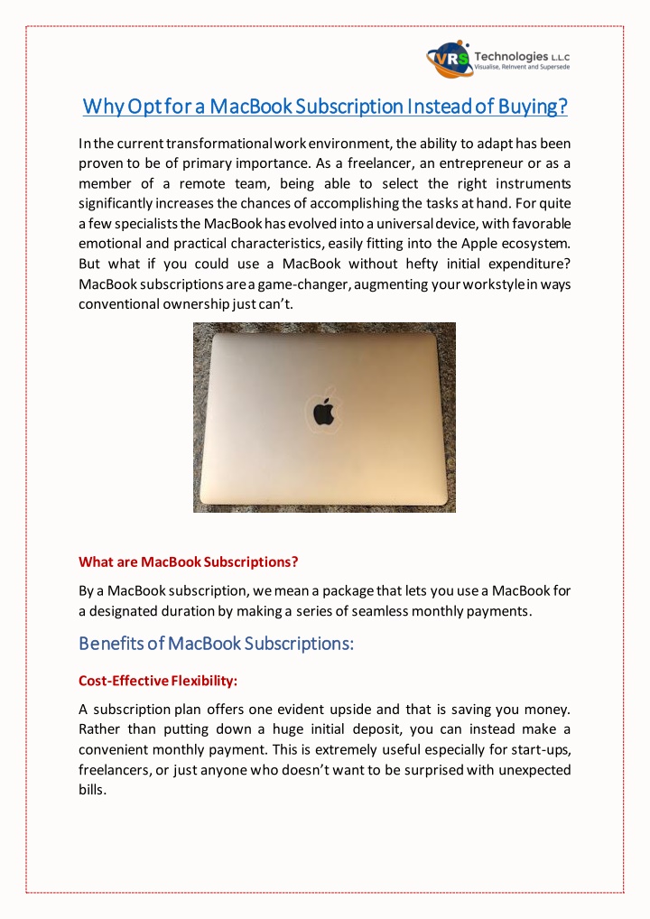 why opt for why opt for a macbook subscription n.w