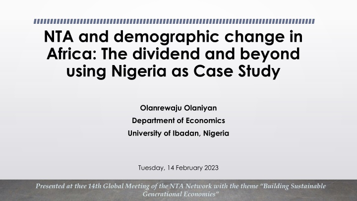 nta and demographic change in africa the dividend n.w