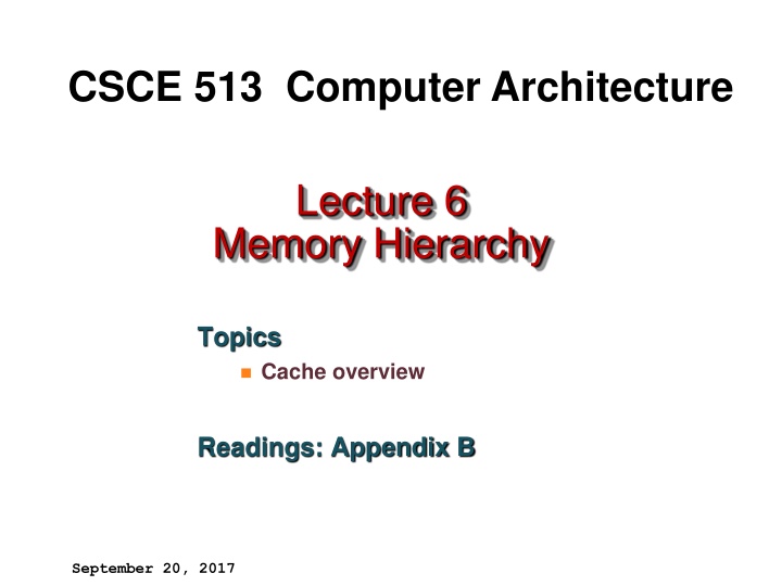 csce 513 computer architecture n.w