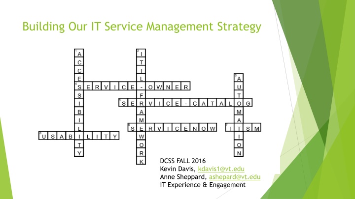 building our it service management strategy n.w