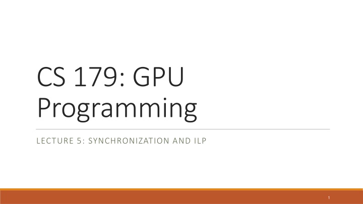 cs 179 gpu programming n.w