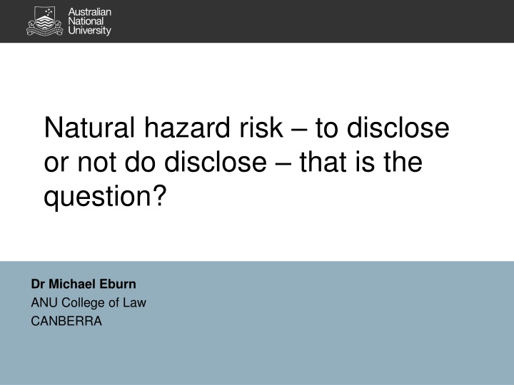 natural hazard risk to disclose n.w