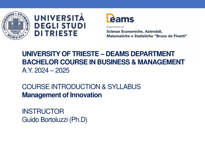 university of trieste deams department bachelor n.w