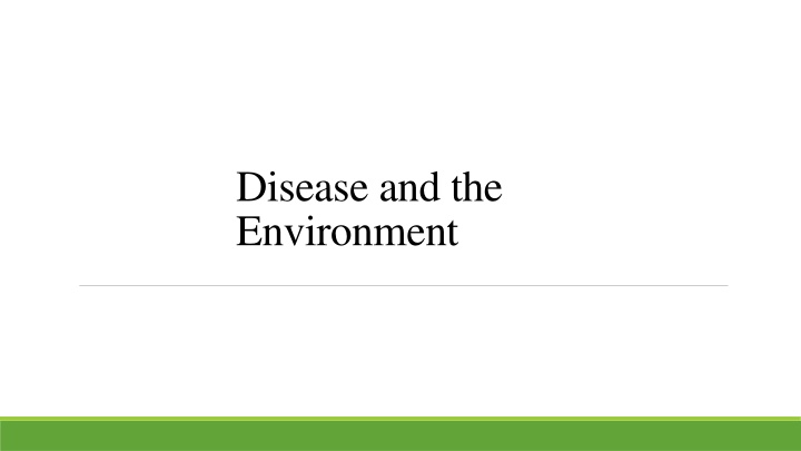 disease and the environment n.w