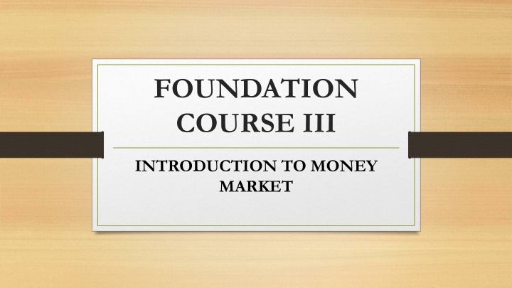 foundation course iii n.w