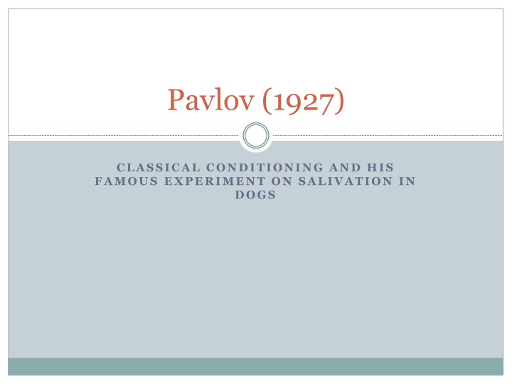 pavlov 1927 n.w
