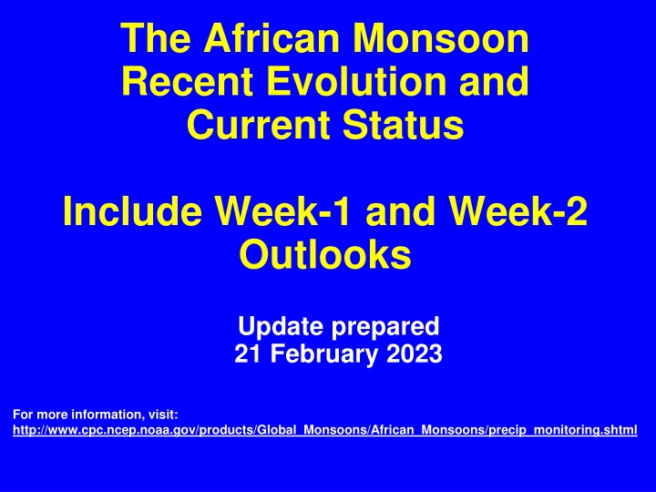 the african monsoon recent evolution and current n.w