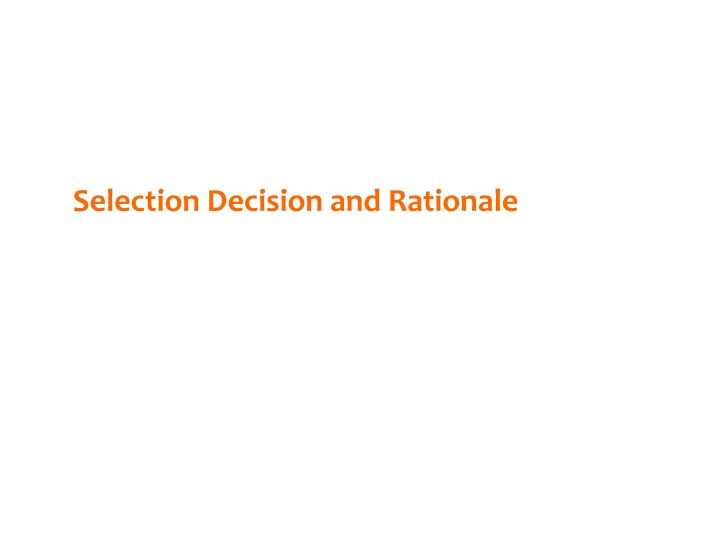 selection decision and rationale n.w