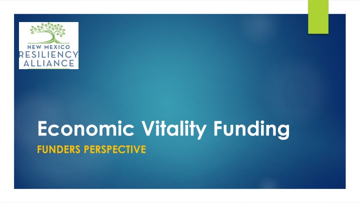 economic vitality funding funders perspective n.w