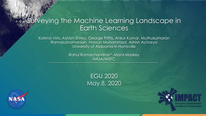 surveying the machine learning landscape in earth n.w